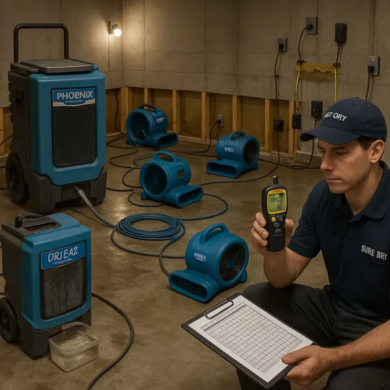 Structural Drying and Dehumidification process in Corunna, MI